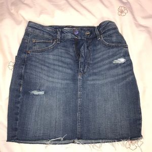 Garage Ripped Jean Skirt
